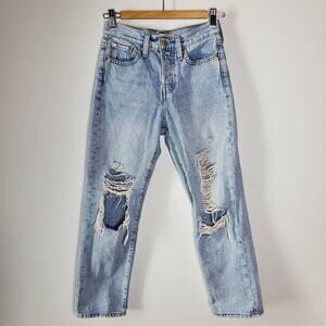 Levi's Premium destroyed  WEDGIE STRAIGHT FIT WOMEN'S JEANS Size 25